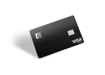 C infinite karte ar C un VISA logotipu.
