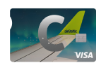 Карта C airBaltic с логотипами C, VISA и airBaltic