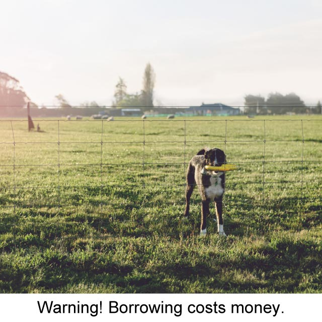 Warning! Borrowing costs money.