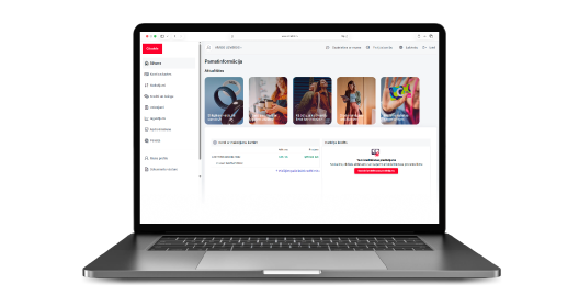 Ноутбук, на экране которого отображается рабочая среда бизнес-платформы Citadele.