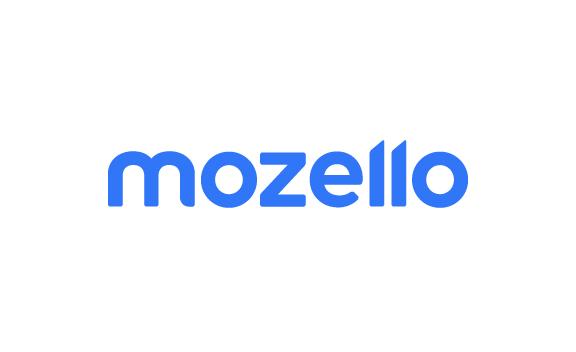Логотип Mozello синим цветом.