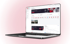 Klēpjdators ar atvērtu Citadele internetbankas sākumlapu, kurā redzams kontu pārskats, patēriņa kredīta piedāvājums un aktualitāšu kartītes, no kurām viena ar maksājumu gredzenu izvirzās ārpus ekrāna.