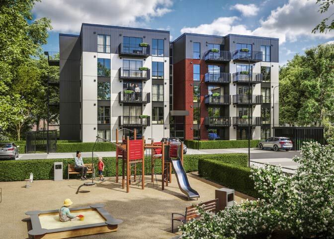 Jaunā projekta dzīvokļu ēka Bordo Rezidences