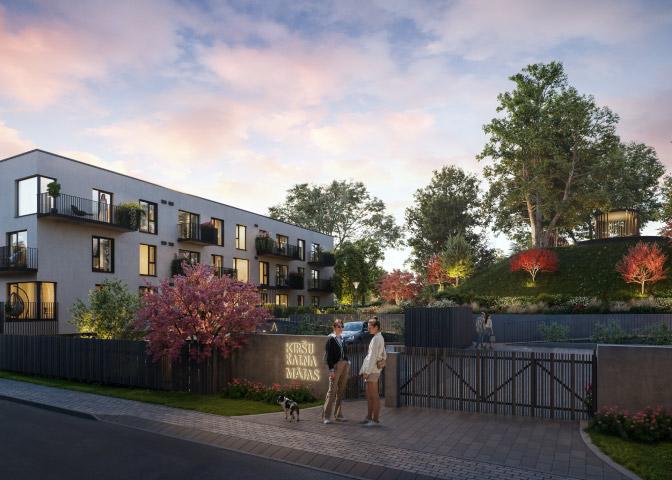 Jaunā projekta dzīvokļu ēka Ķiršu Kalna Mājas